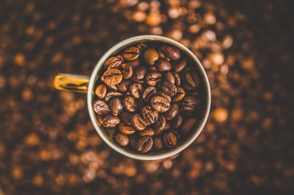 Cup Full of Coffee Beans Stock Free