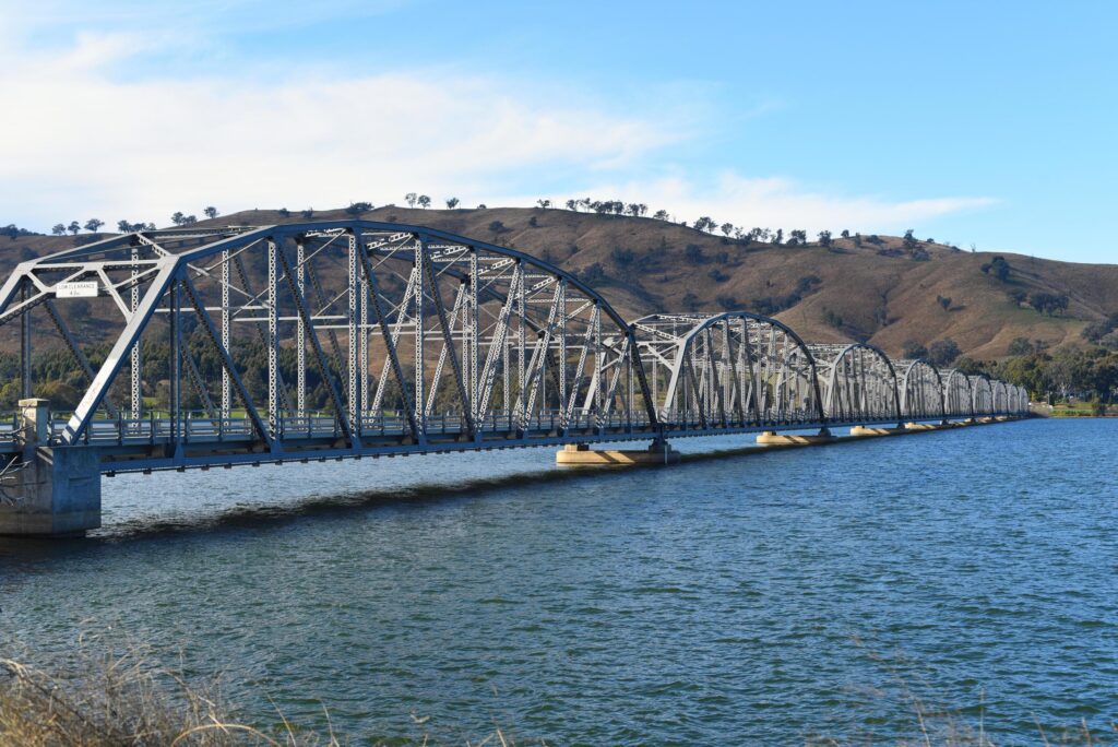 The Bethanga or BellBridge Bridge is a steel truss road bridge. Stock Free