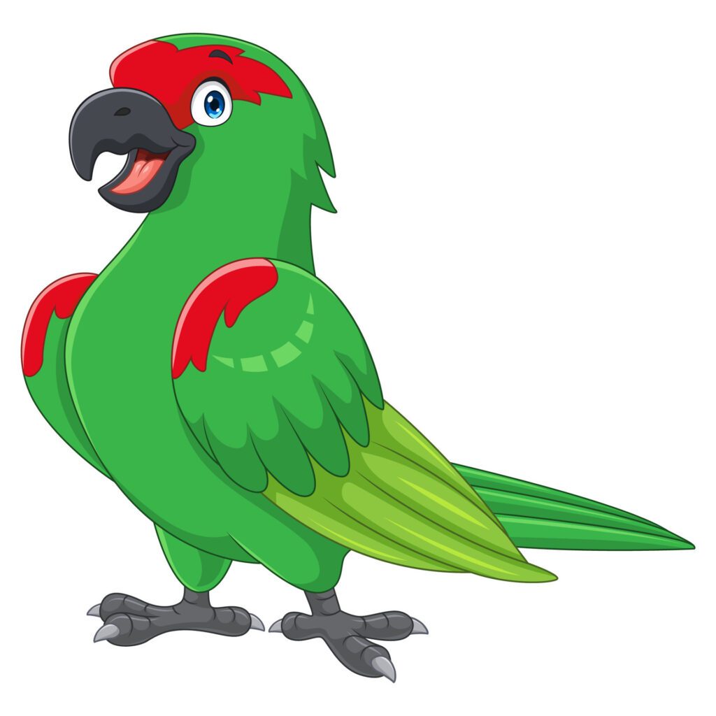 Cartoon Thick billed parrot on white background Free Vector