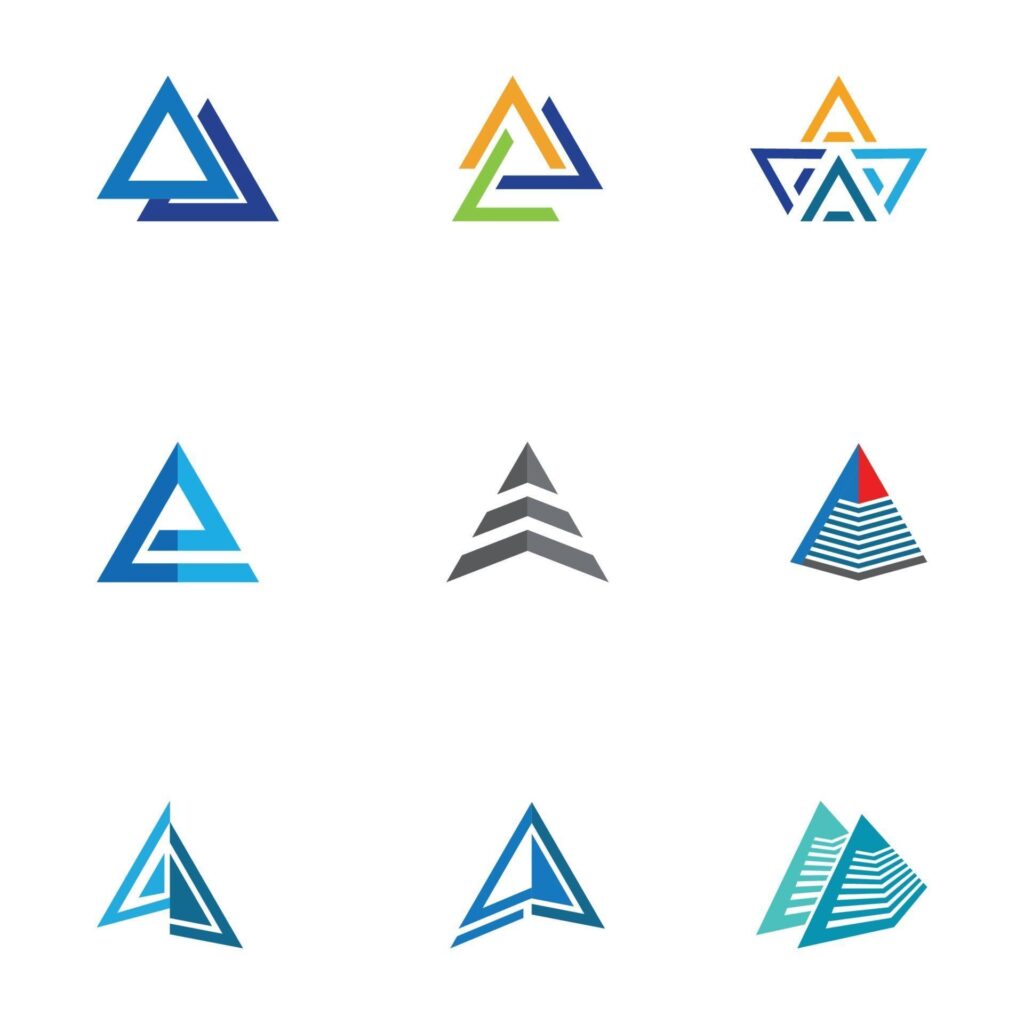 Futuristic Triangle Chain logo design inspiration Stock Free