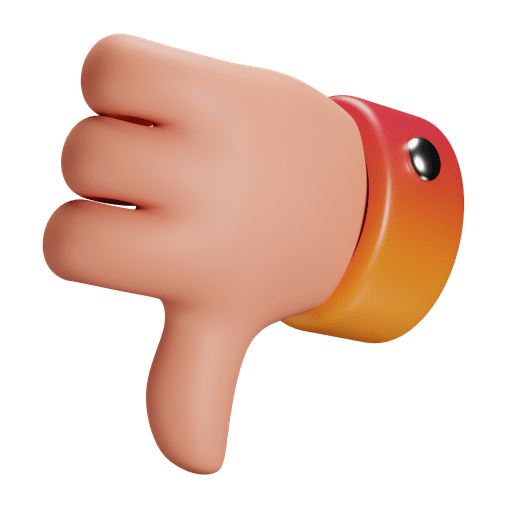 Thumbs down, thumb, dislike 3D illustration