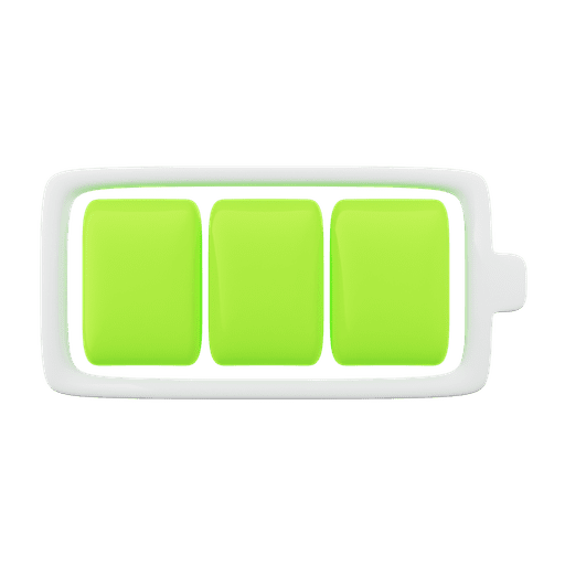 Battery, charging, full 3D illustration