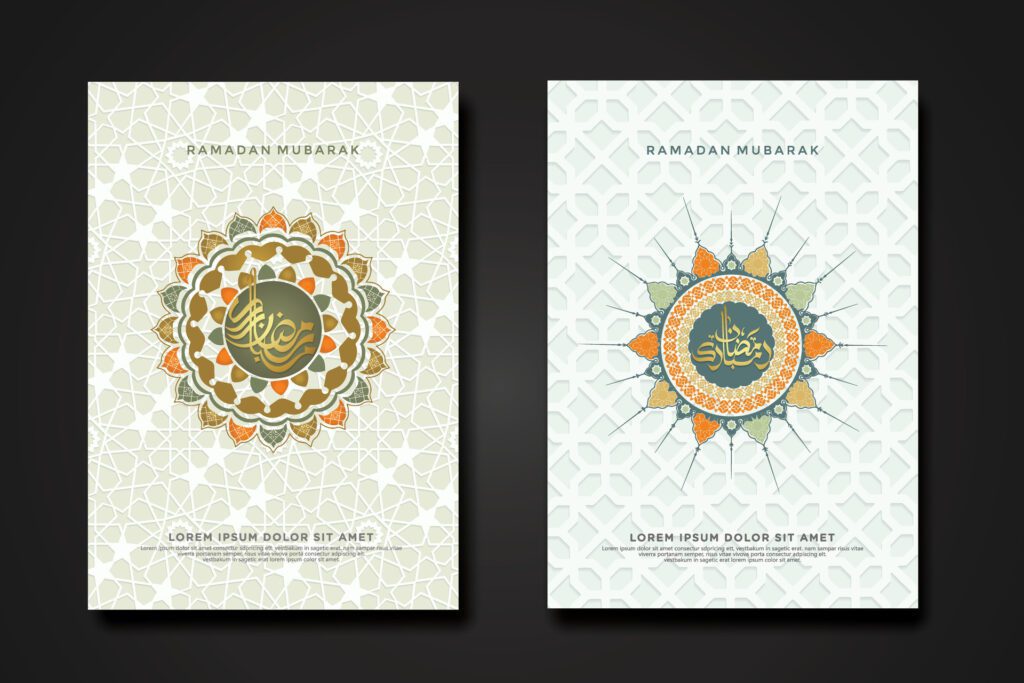 Set cover background template for ramadan event Free Vector