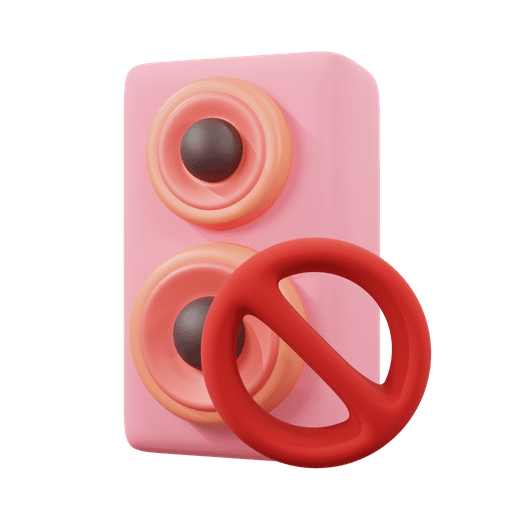 Speaker, mute, sound 3D illustration