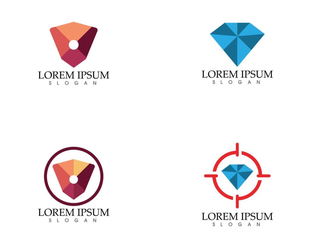 Diamond search insurane Logo Template vector icons Stock Free