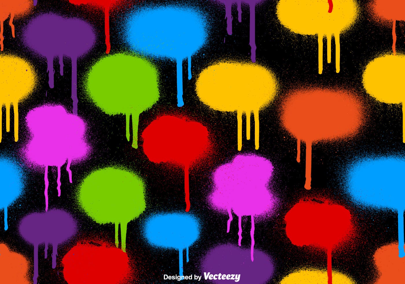 Vector SEAMLESS PATTERN Of Graffiti Spray Paint Drips Free Vector and Free SVG