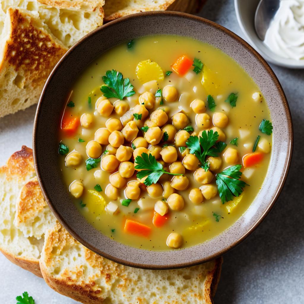 Lemony chickpea soup by by @ai_generated