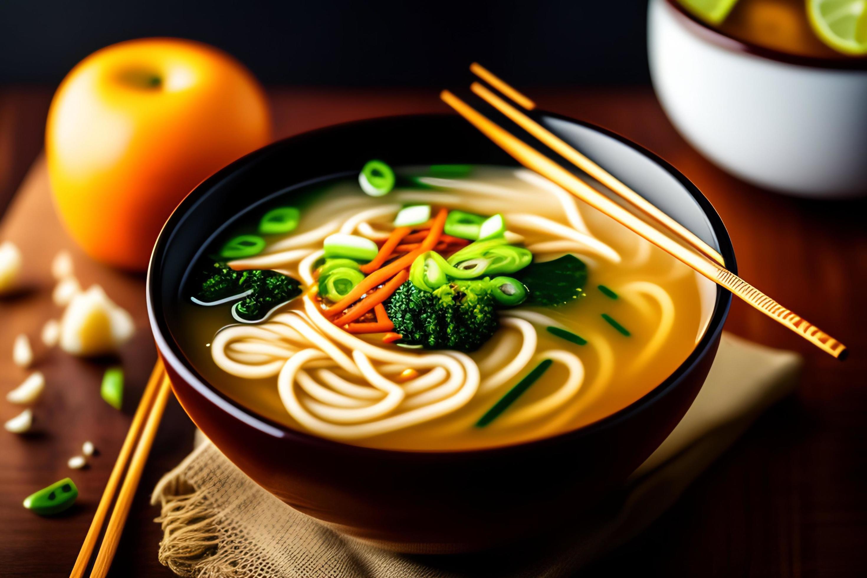 Delicious noodles. Fast food meal with appetizing pasta and chopsticks. Stock Free