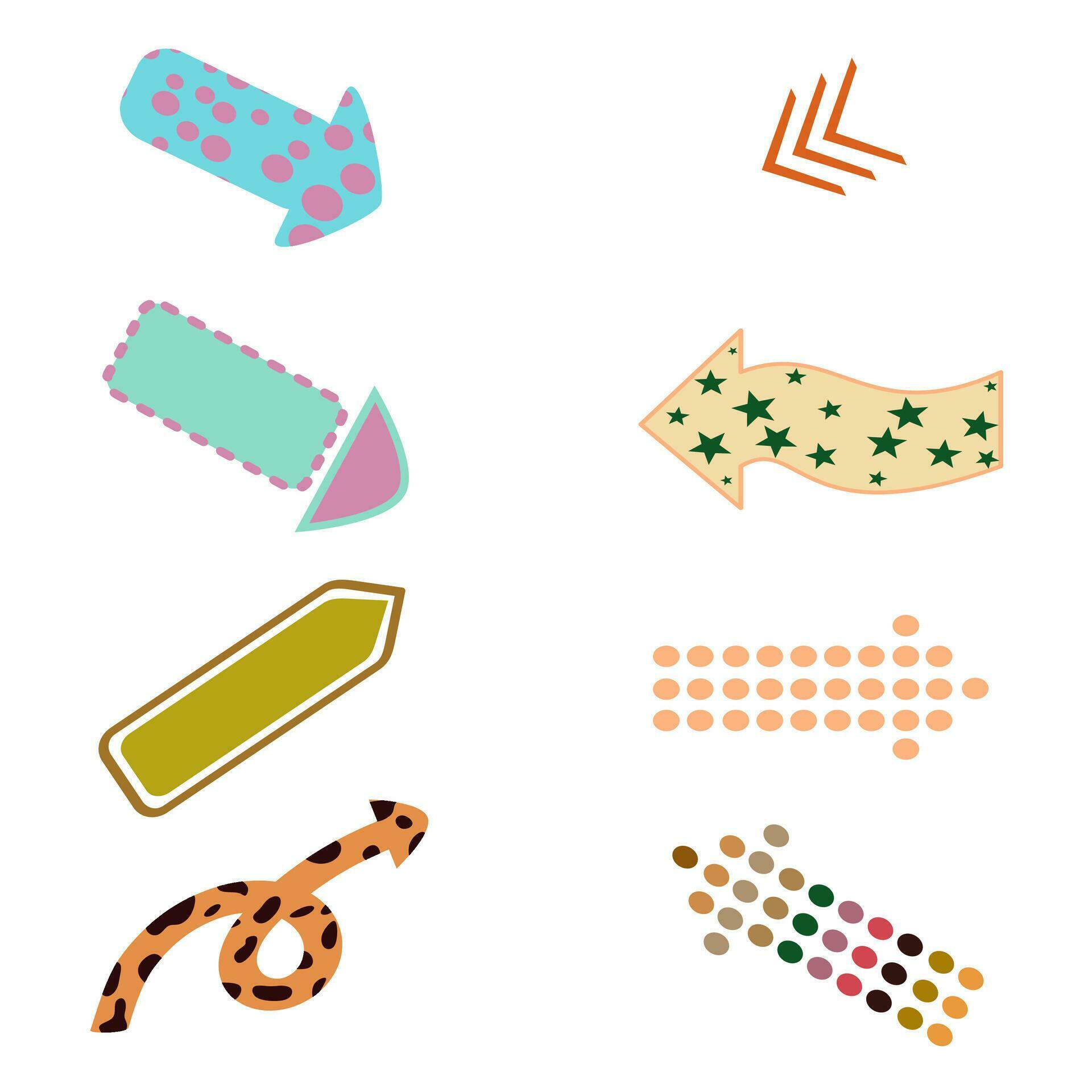 Cute Colorful Arrows Set Design Vector Stock Free and Free SVG