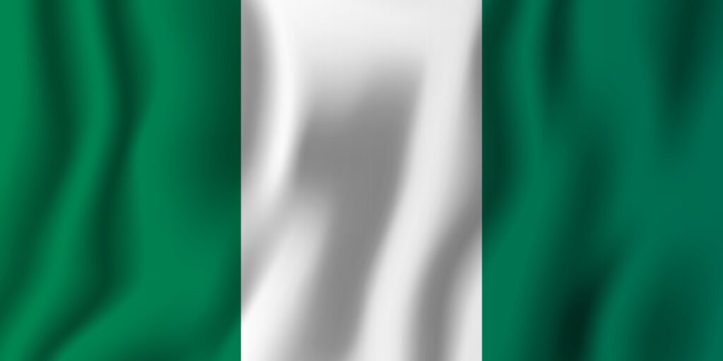 Nigeria realistic waving flag vector illustration. National country background symbol. Independence day Free Vector