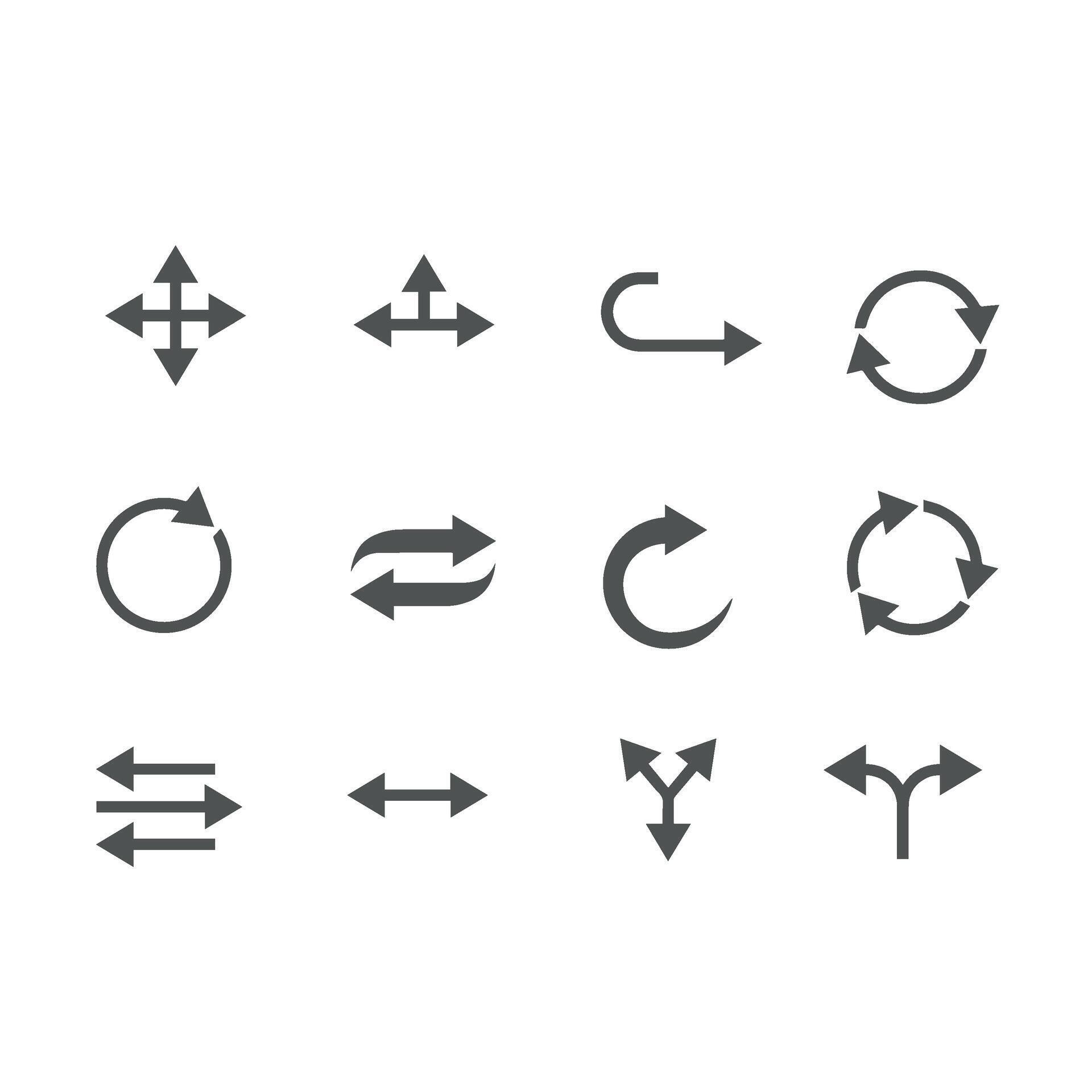 arrows icons set , arrow circle Stock Free