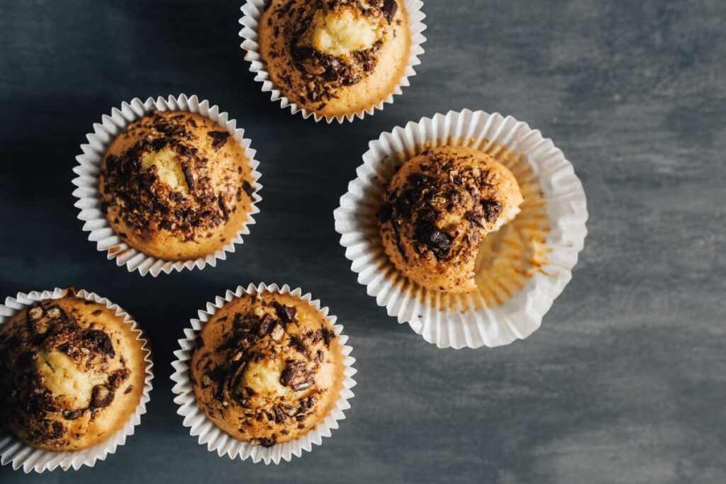 
									Homemade chocolate chip muffins Stock Free