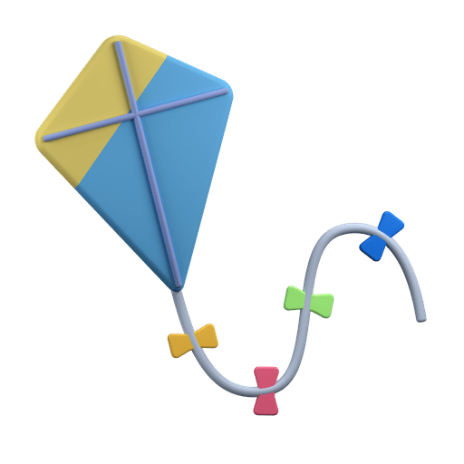 Kite, kite fly, fly 3D illustration