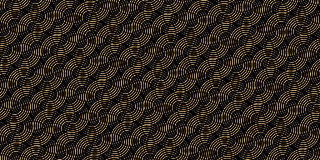 Seamless pattern circle overlapping gold background Free Vector