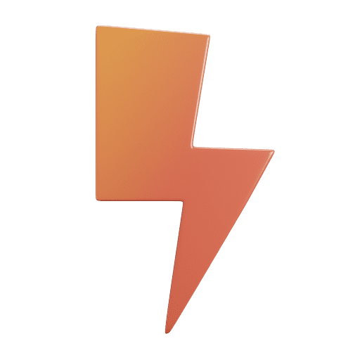 Lightning bolt, flash 3D illustration