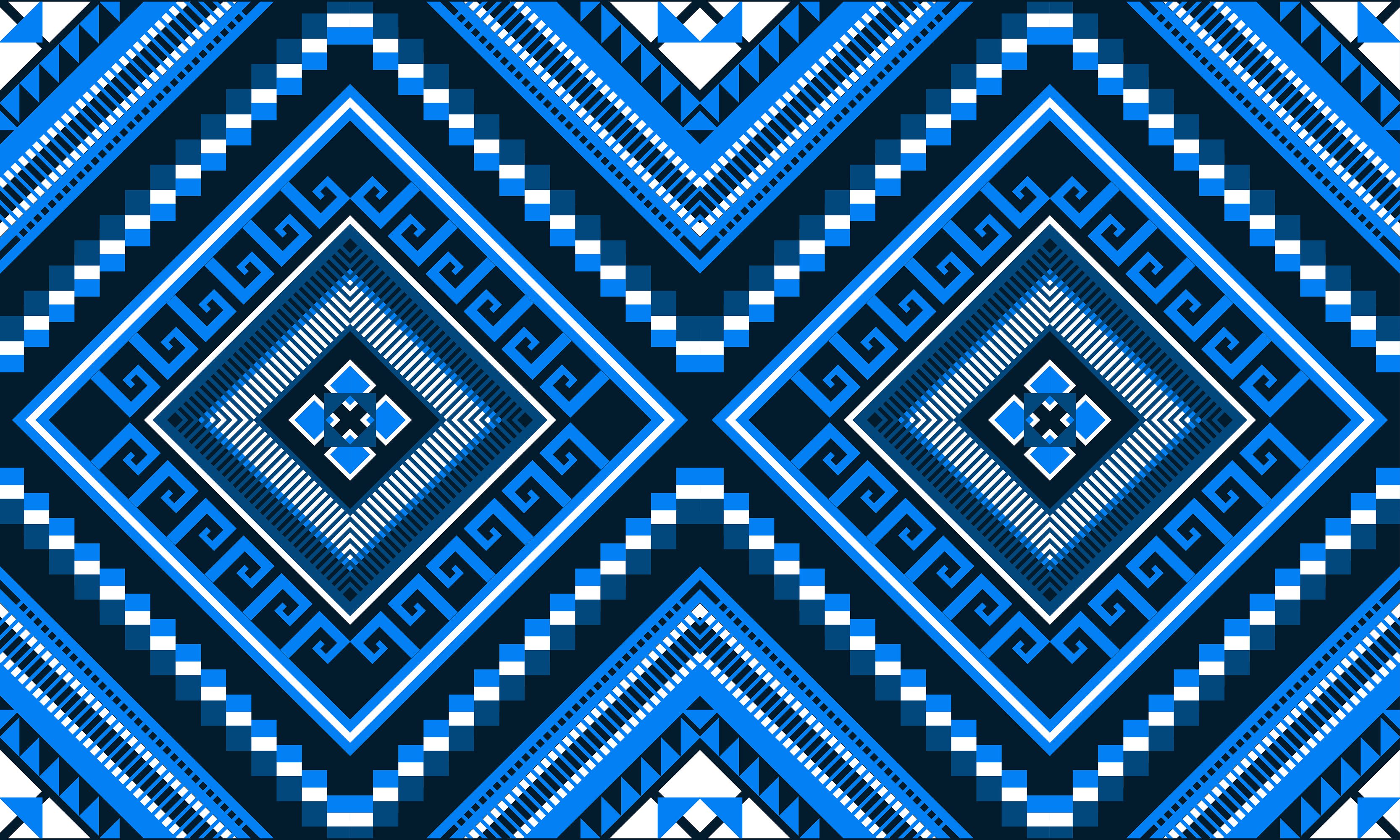 Geometric ethnic oriental ikat seamless pattern. Free Vector