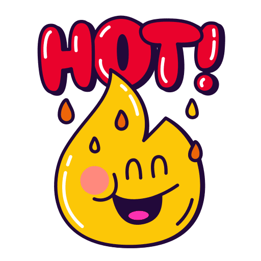 Hot, flame, fire sticker