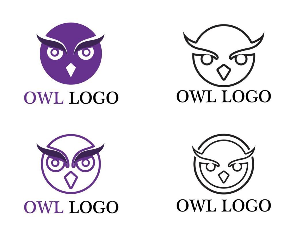 Owl head bird logo vector template animal Stock Free