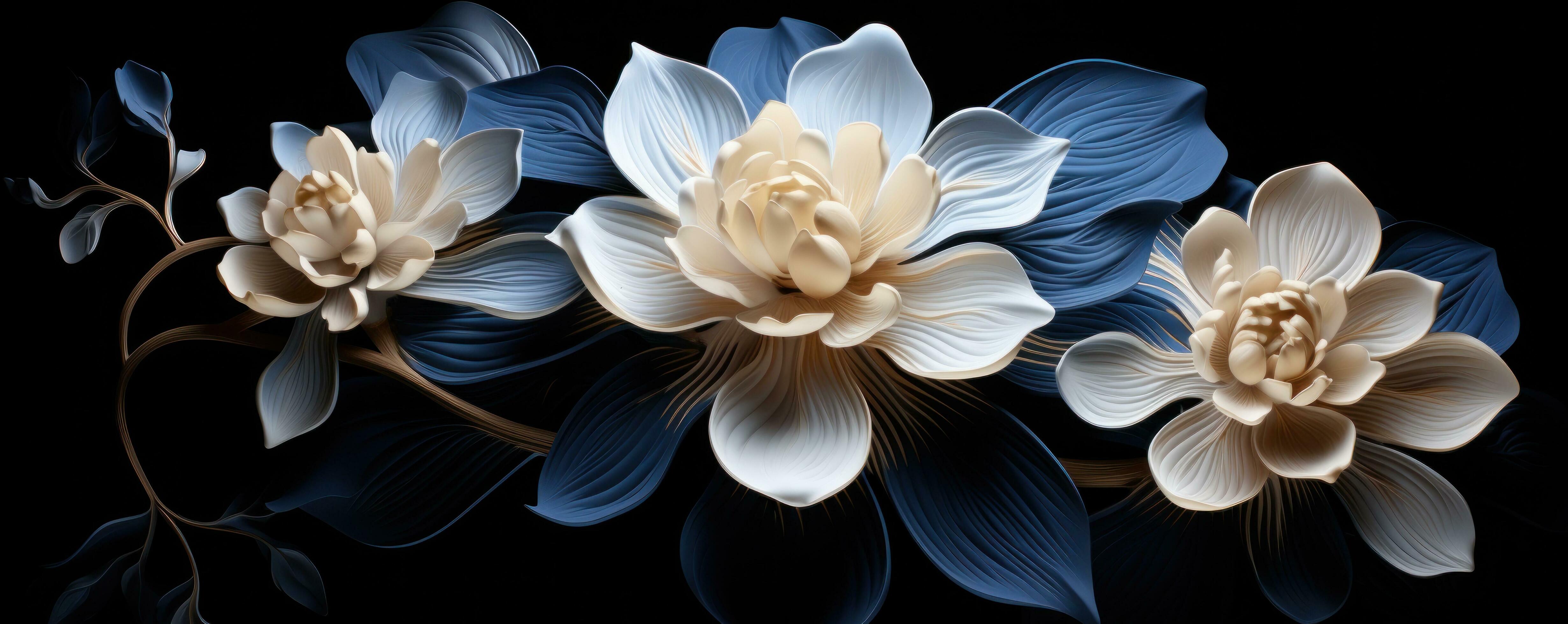 Flowers on dark background Stock Free