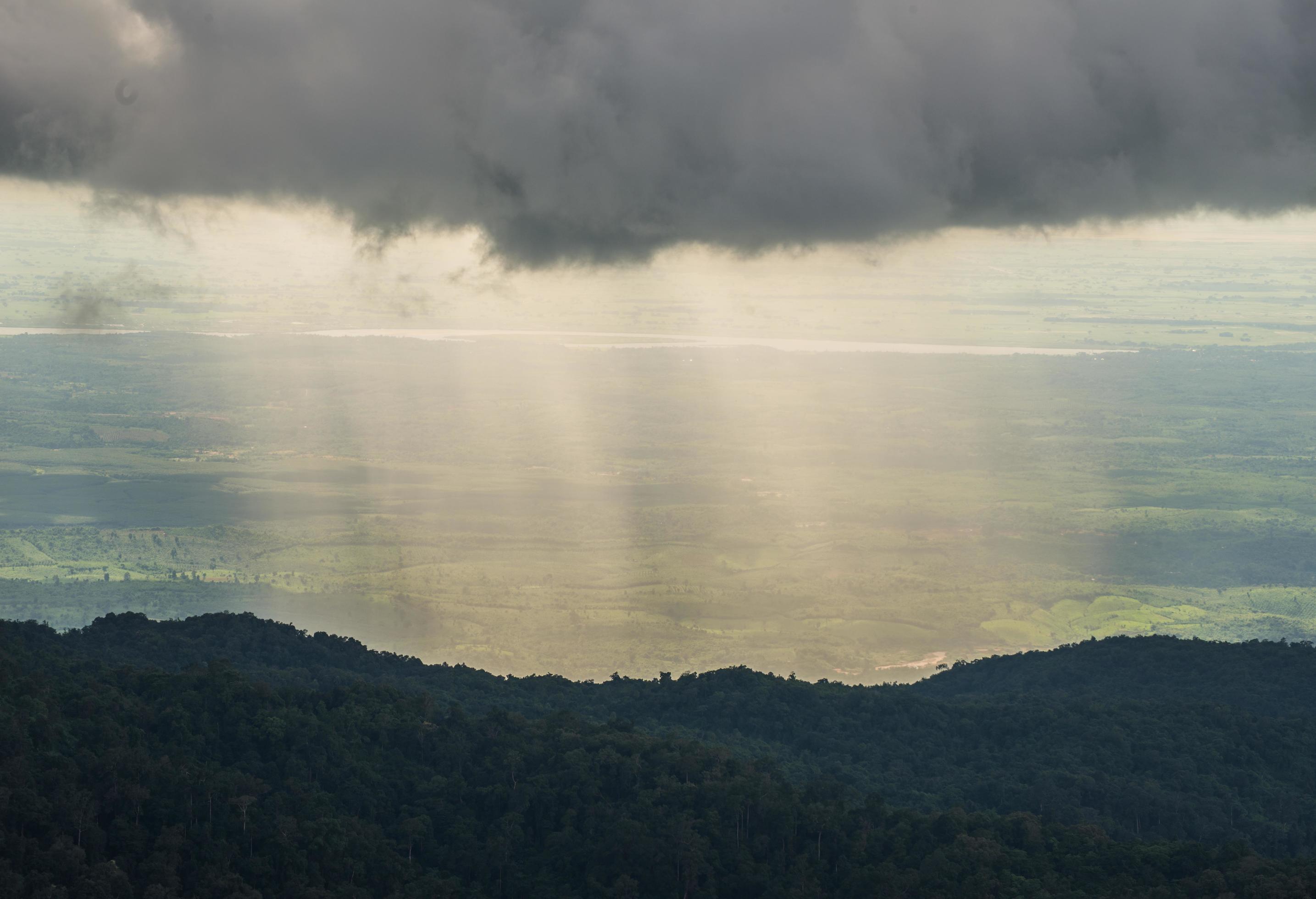 The wonder of nature, Sunbeam and Rainy in the highland. Stock Free