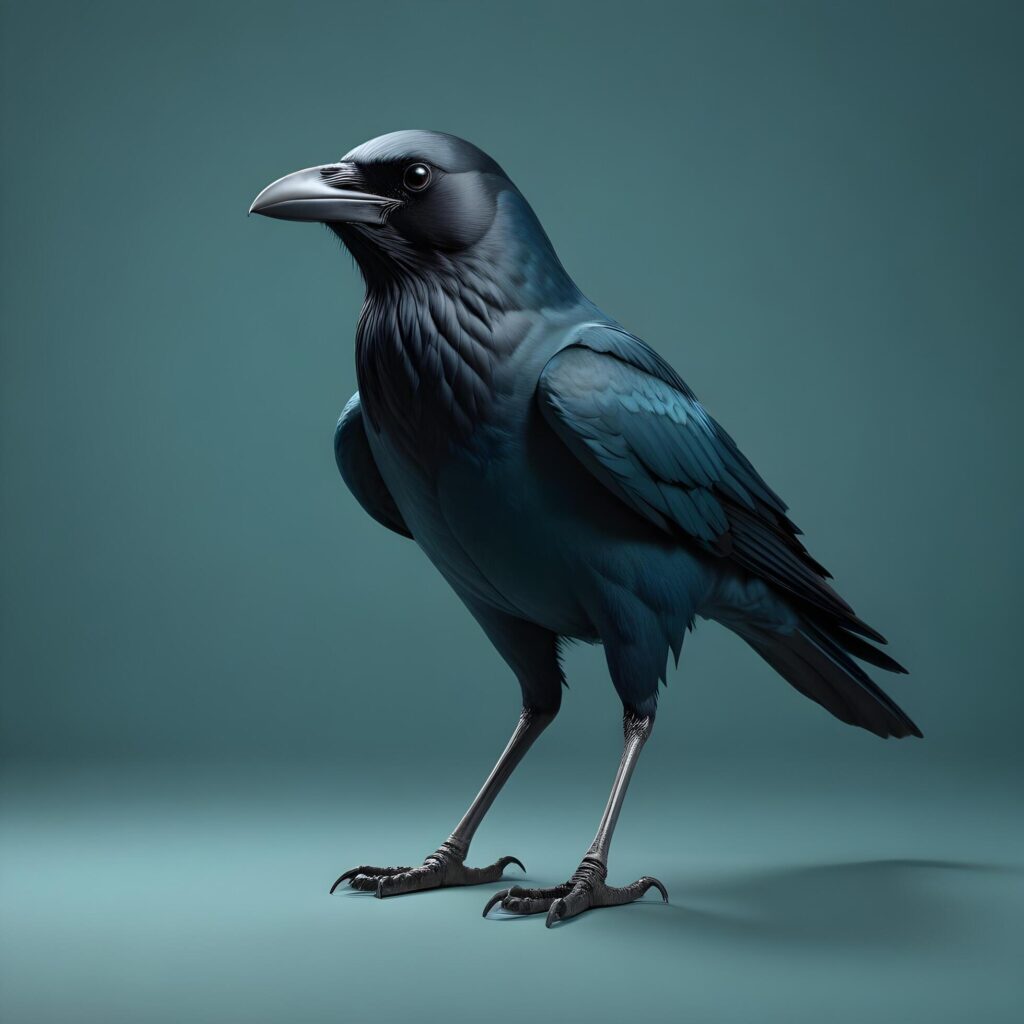 crow realistic plain background Stock Free