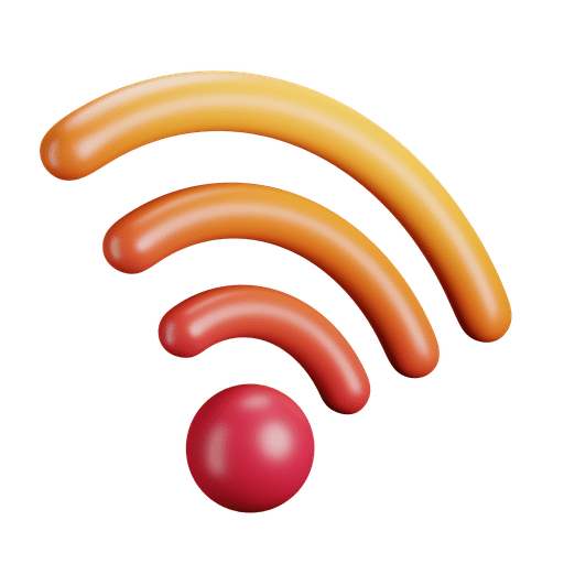 Wifi, wireless, signal 3D illustration