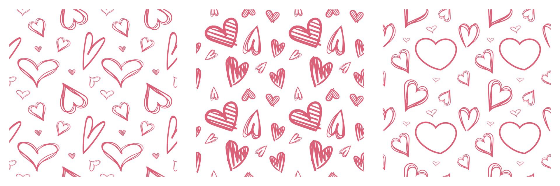 Collection of red hearts pattern transparent on a white background Free Vector