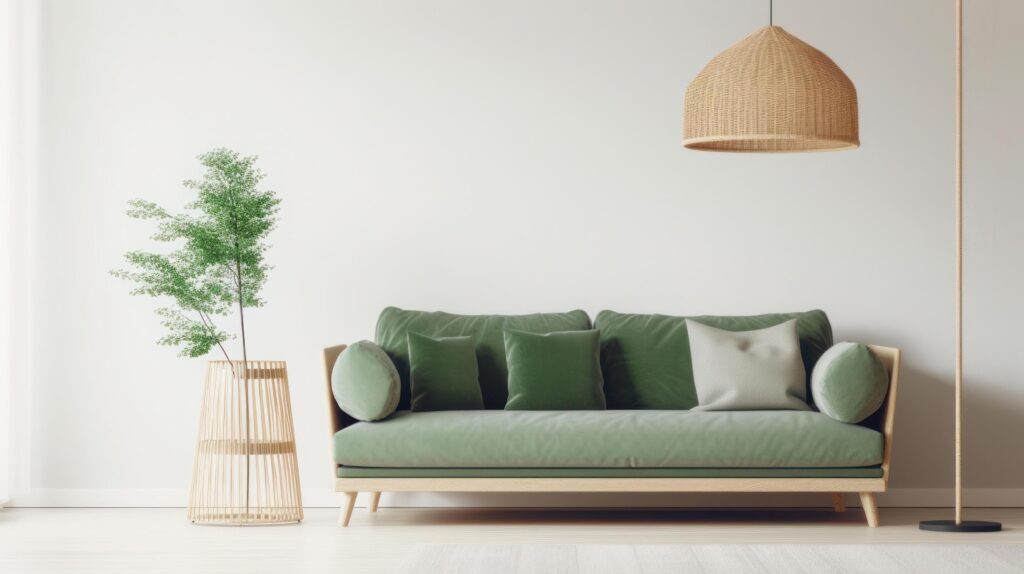 Modern green interior background. Illustration Stock Free