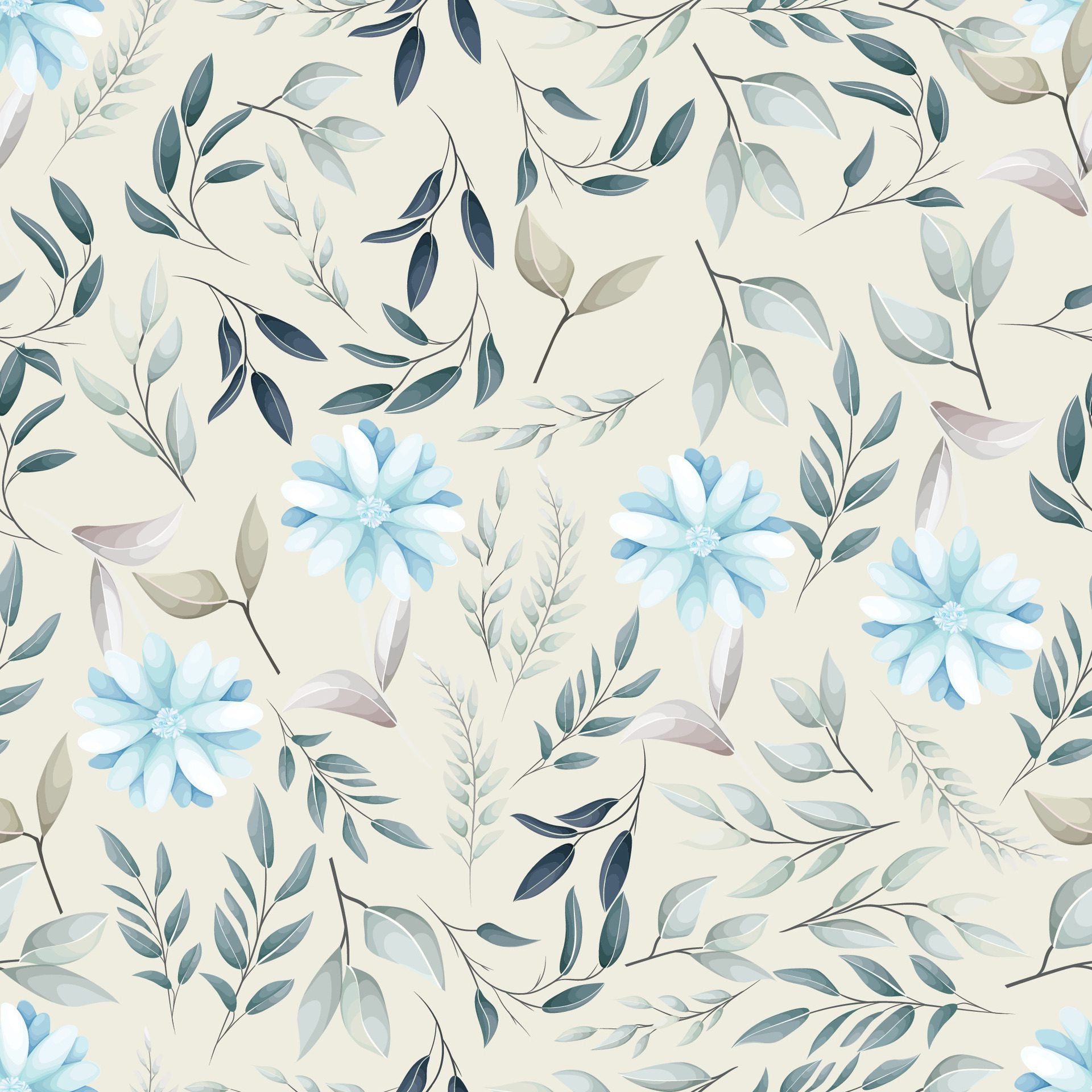 Seamless pattern hand drawn flowers field Free Vector