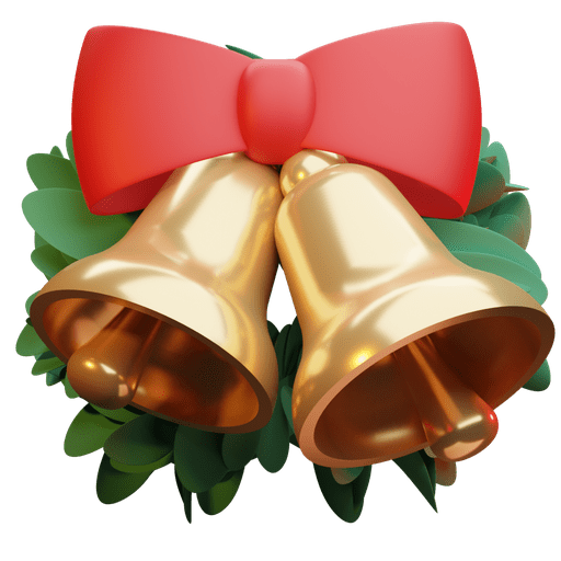 Christmas, bells, decoration 3D illustration