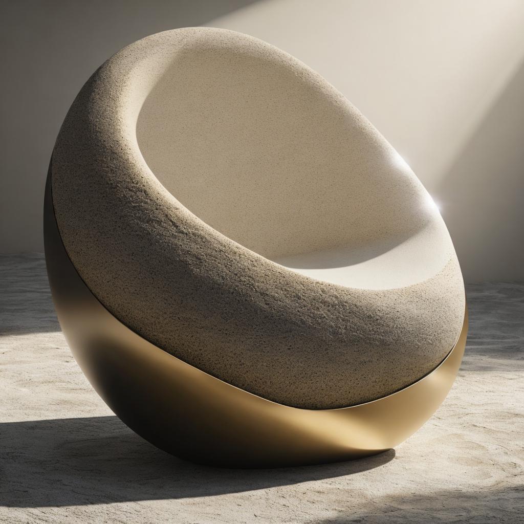 A biomorphic chair stones by @ai_generated