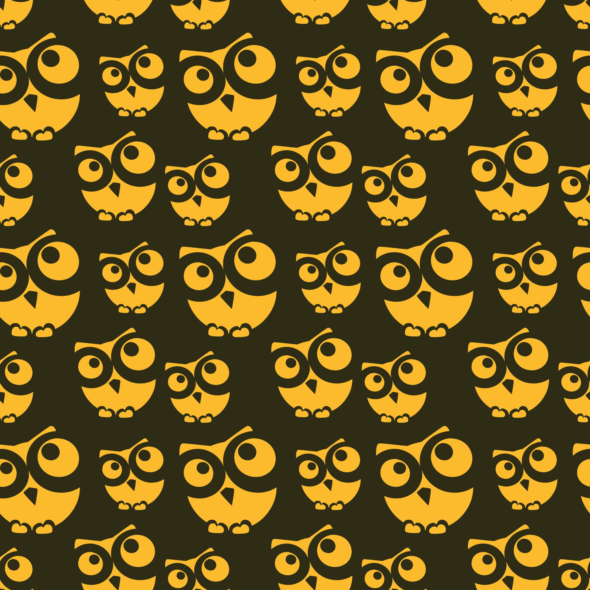 Owl Look Seamless Pattern Design Free Vector