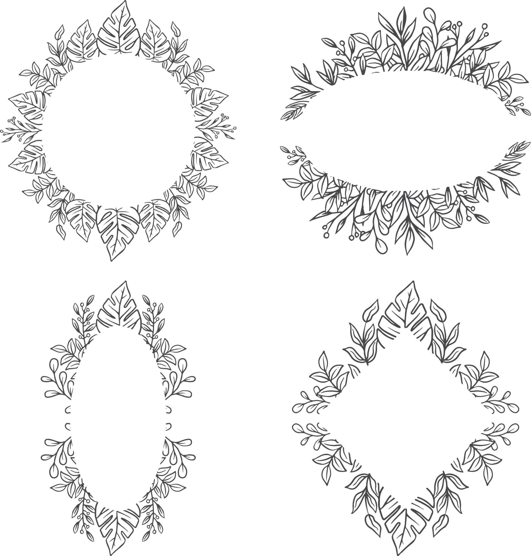 Botanical Frames. frame, art Free Vector