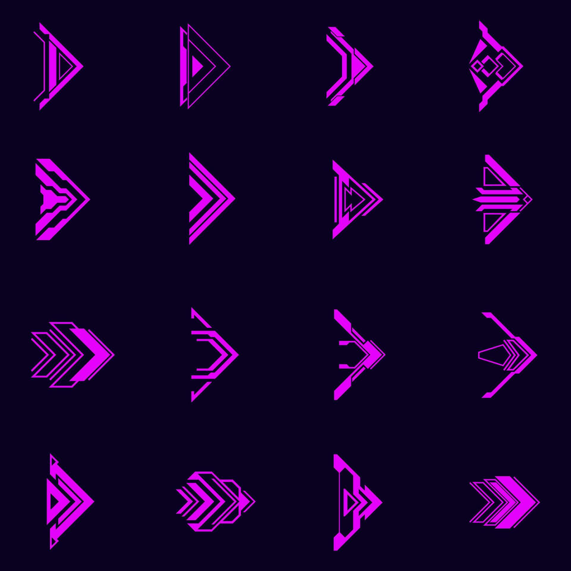 Futuristic arrows icons set Stock Free