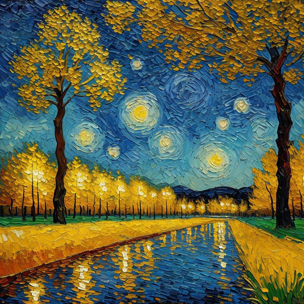 Impressionism,Oil painting,Van Gogh style,Symmetry,stunning by @ai_generated