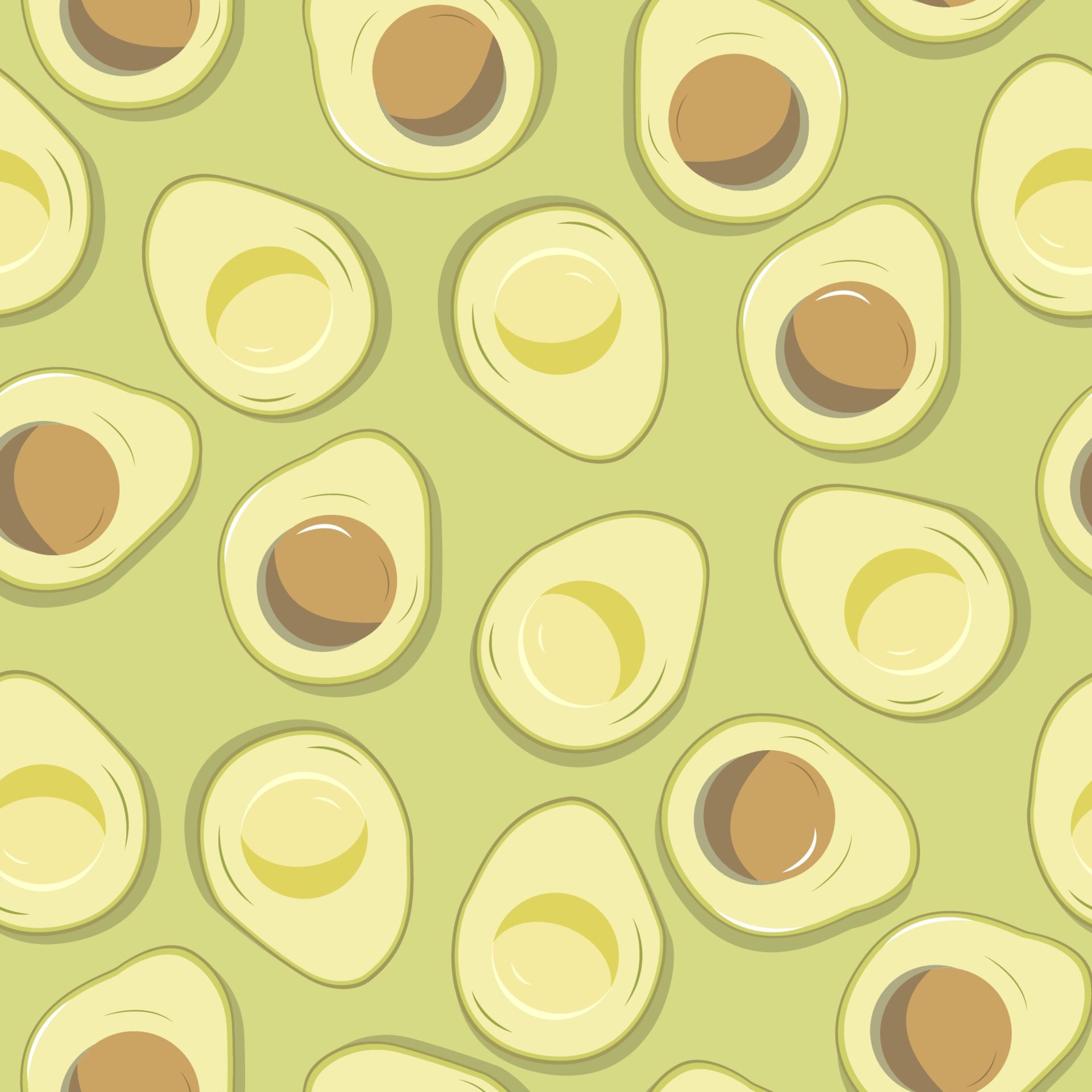 Avocado Seamless Pattern Free Vector