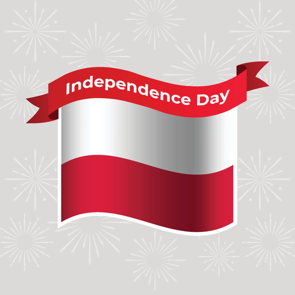 Poland Wavy Flag Independence Day Banner Background Free Vector