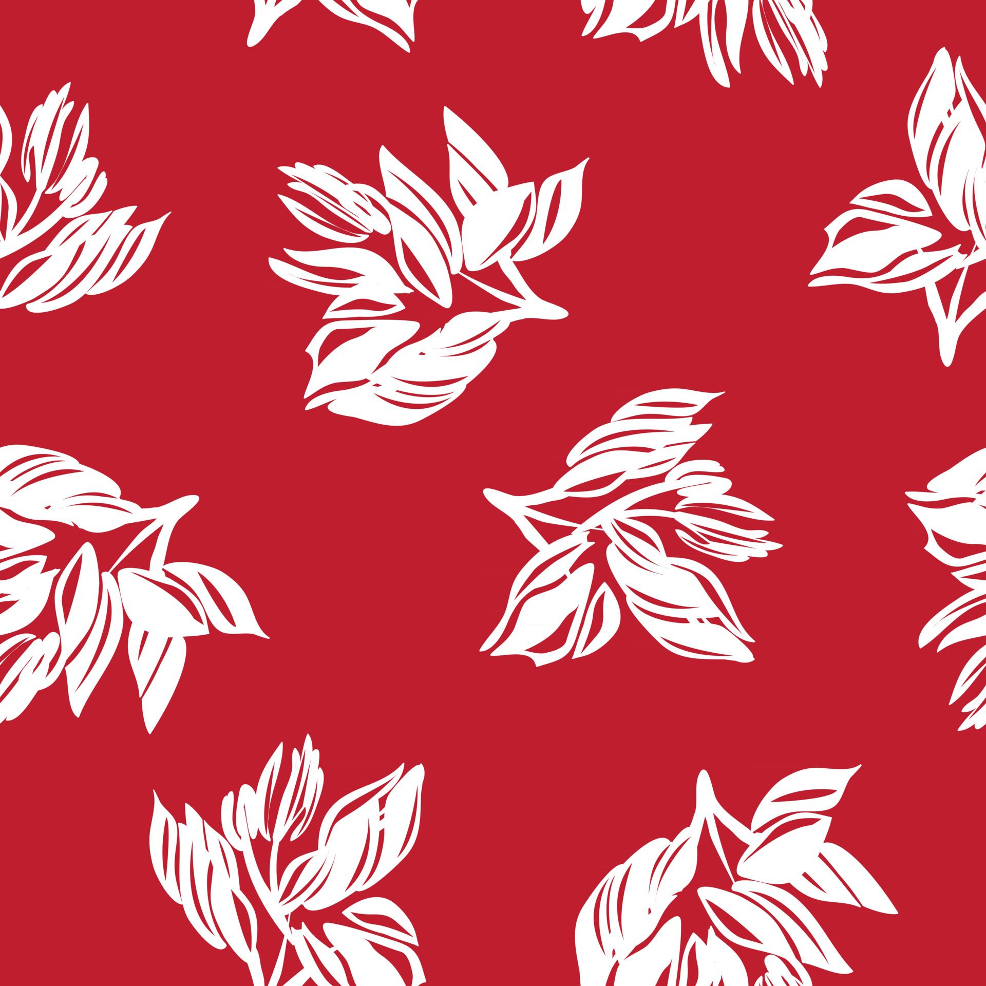 Red Tropical Botanical Floral Seamless Pattern Background Free Vector