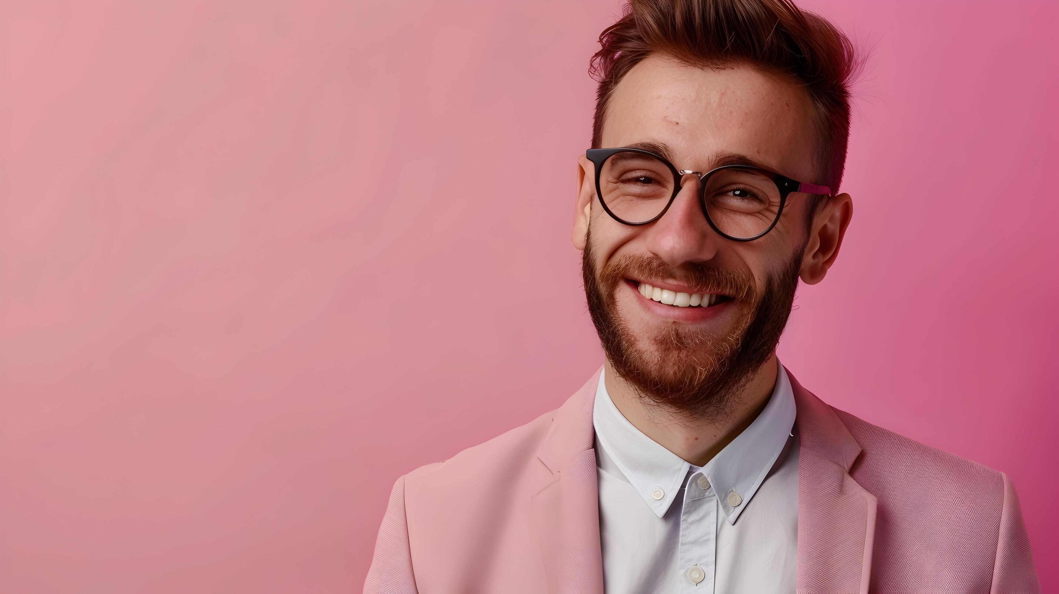 Professional Business Portrait of Smiling Young Corporate Representative on Colorful Background Stock Free