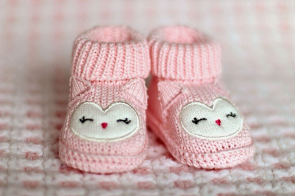 Pink Baby Booties Stock Free