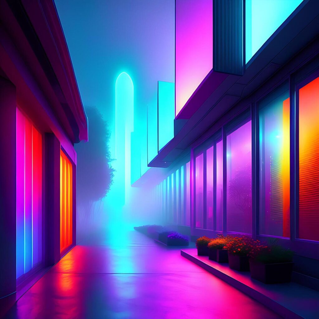 Futuristic Abstract Neon-lit Background Concept Stock Free