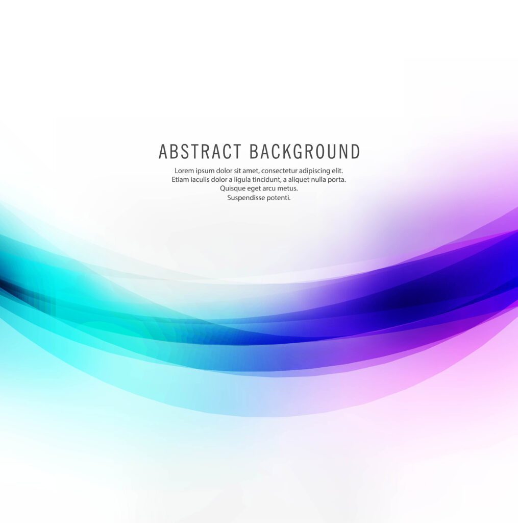 Abstract colorful light glowing wave on white background Free Vector