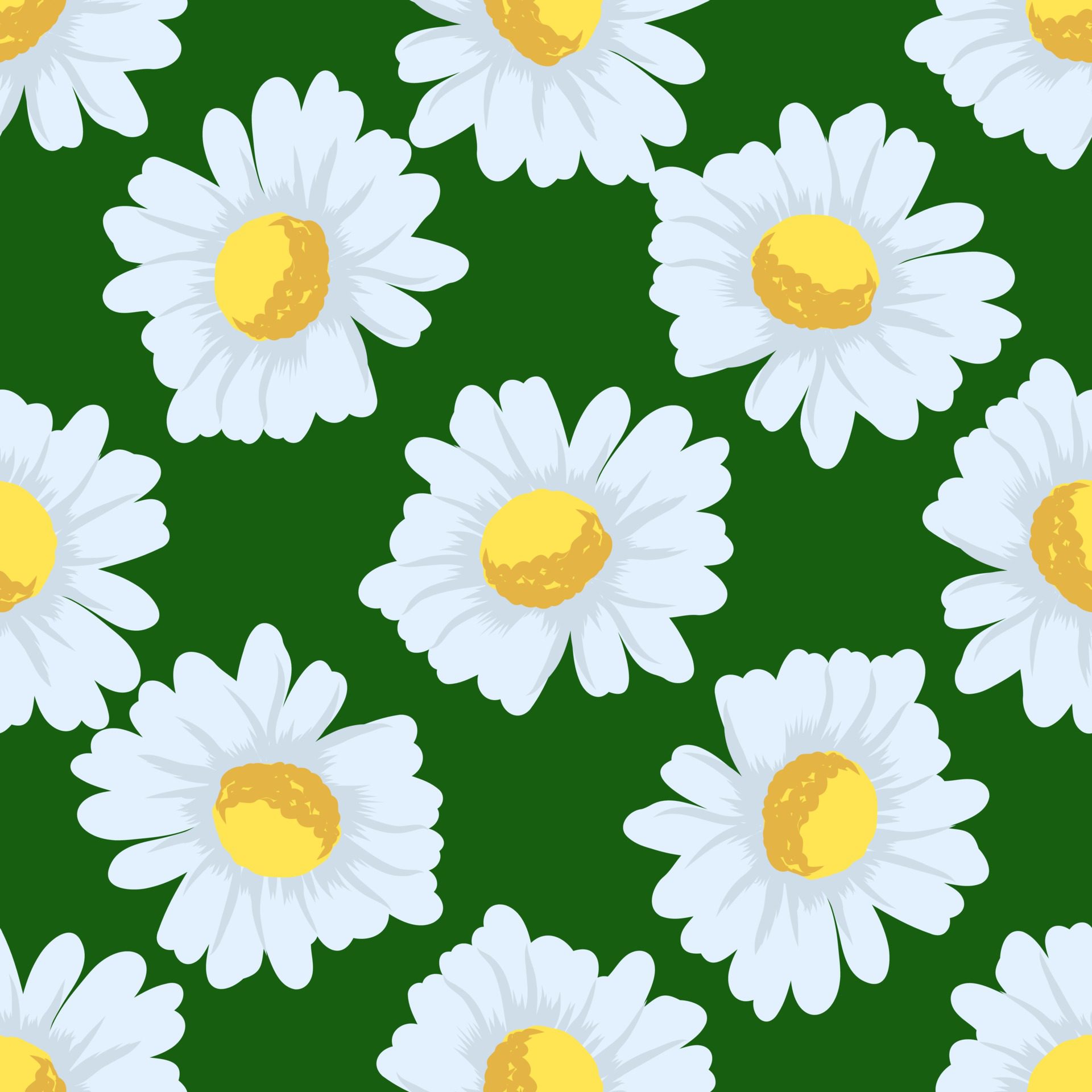 chamomile flowers seamless pattern Free Vector