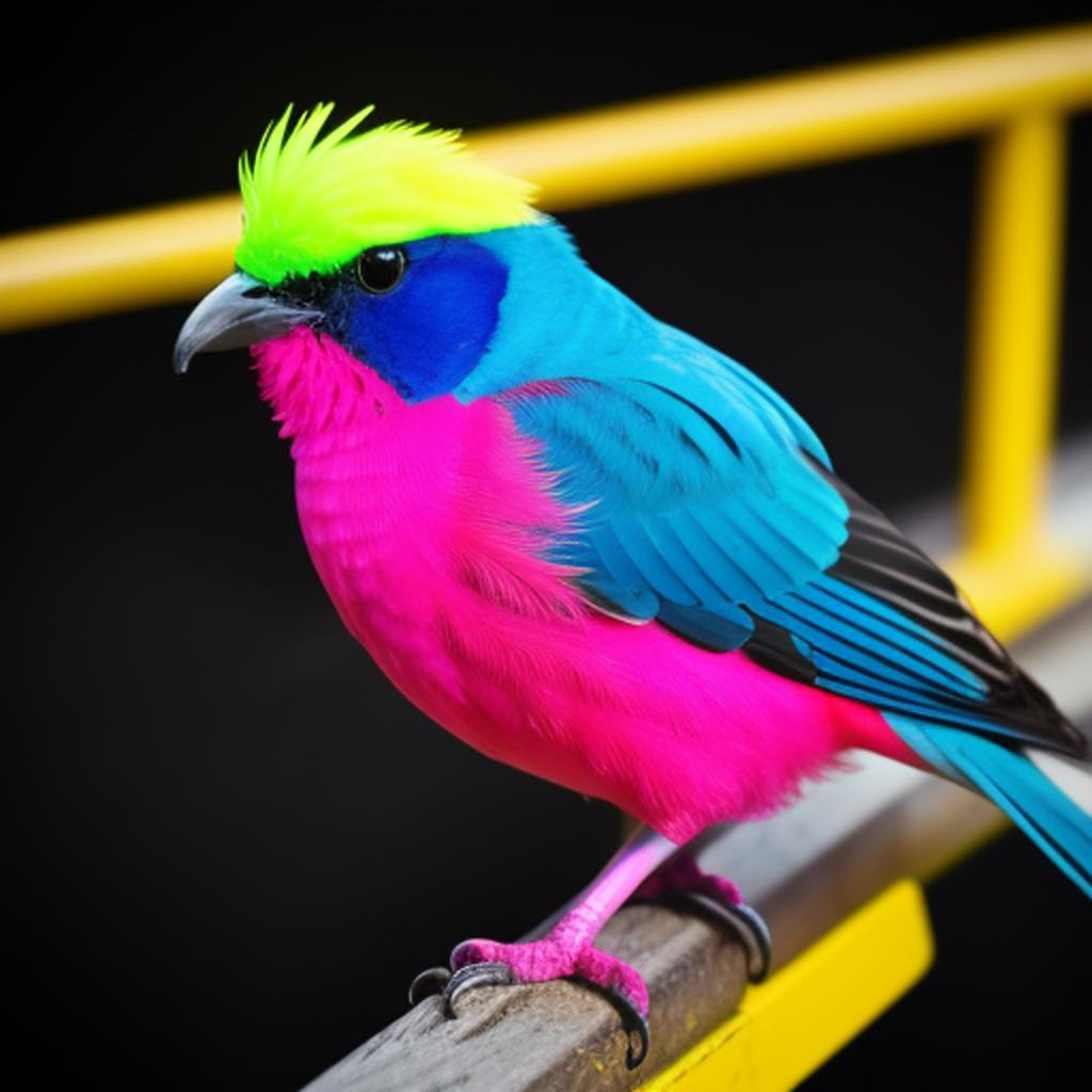 Hot pink bird with by @ai_generated