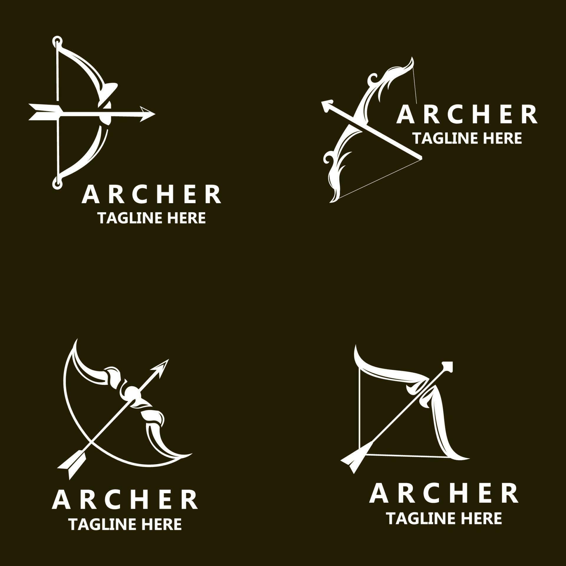 Crossbow logo image archery arrow vector, elegant modern simple icon design template Stock Free