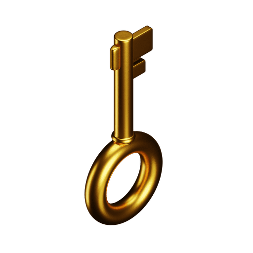 Key, iso, premium 3D illustration