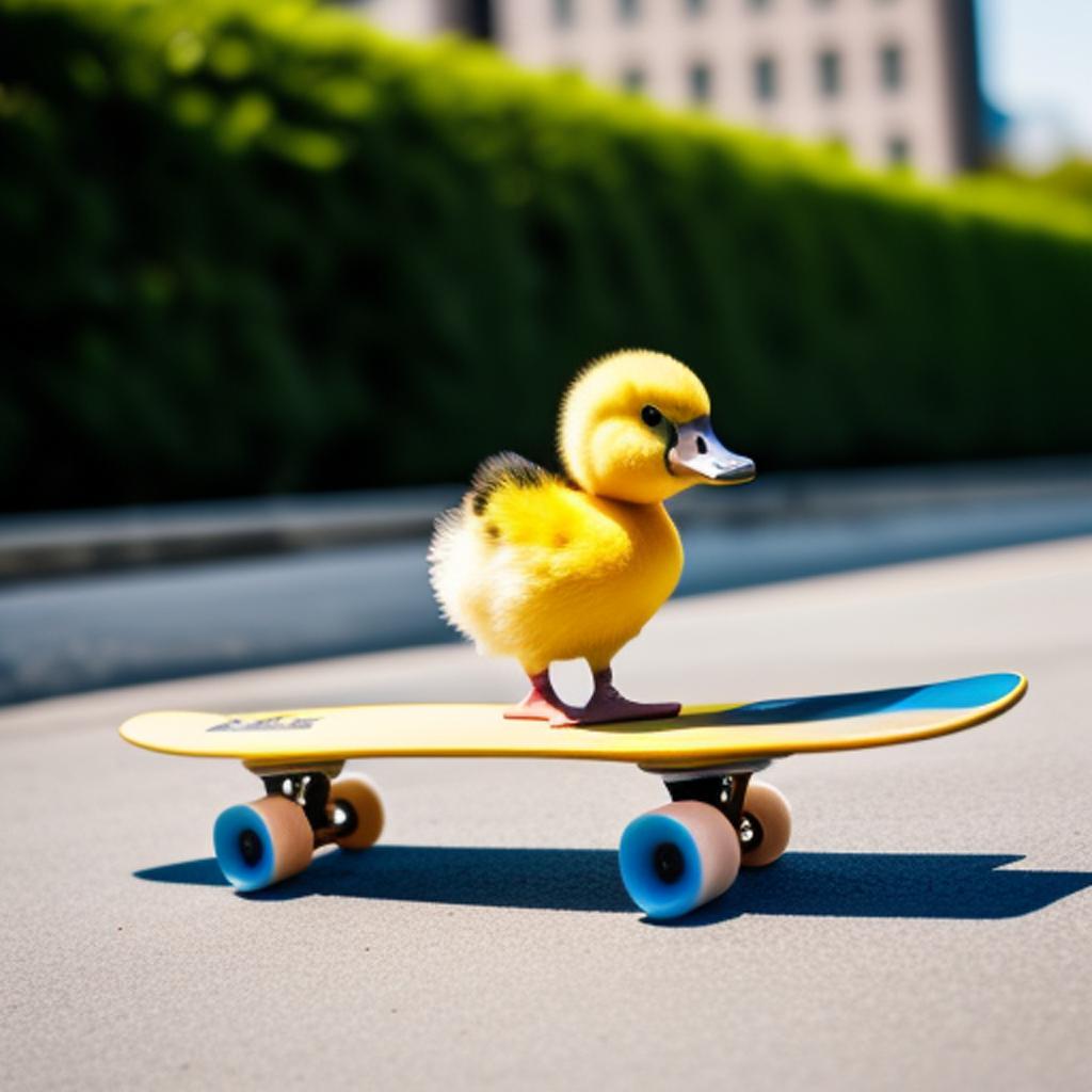 Cute little ducky riding by @ai_generated