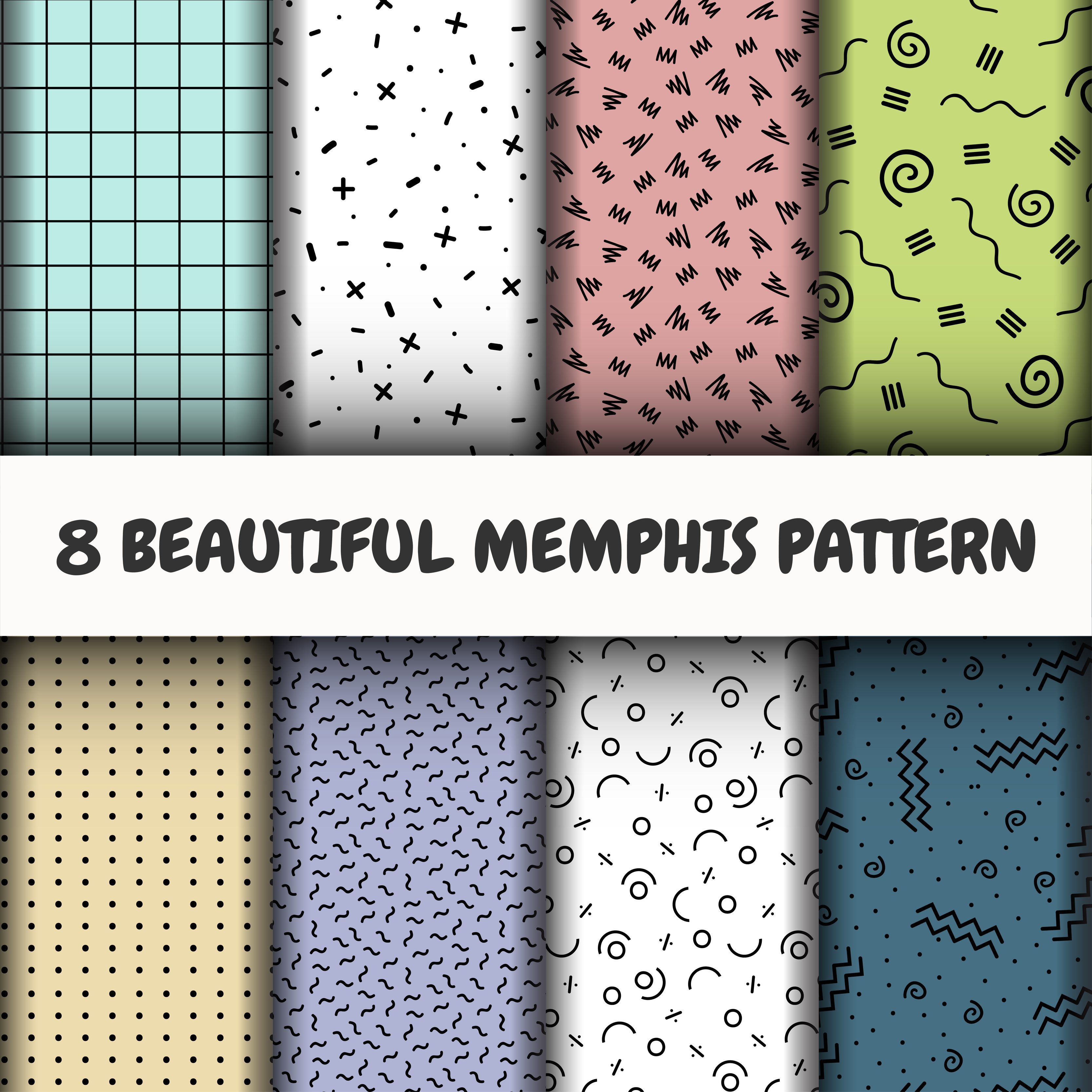 Memphis pattern set. Free Vector