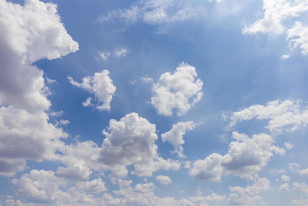 Blue sky background with clouds’ natural background. Stock Free