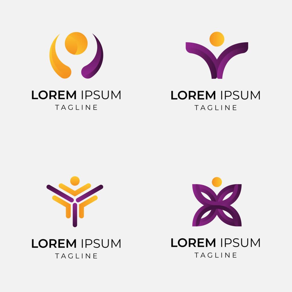 Abstract person business logo set Stock Free